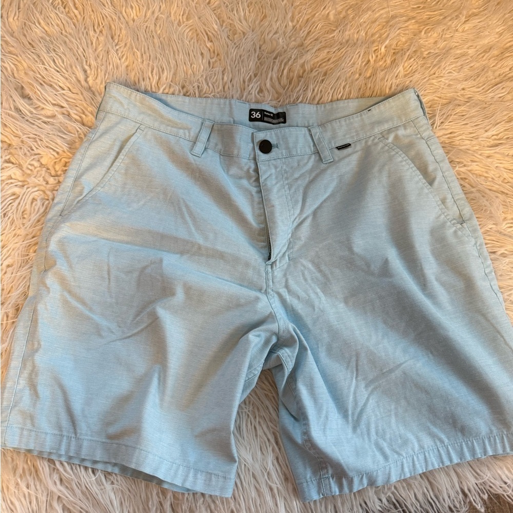 Hurley Blue Flat Front Shorts Lightweight Casual